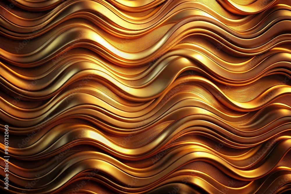Poster luxurious brown and gold modern abstract waves texture with blurred pattern effect creates a sophist