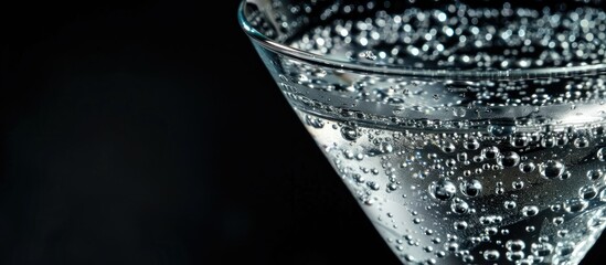 Detailed closeup of a well prepared Martini cocktail with a copy space image