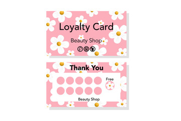 Hand drawn Loyalty card template design