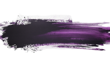 Dark purple ink brush stroke isolated on white or transparent background