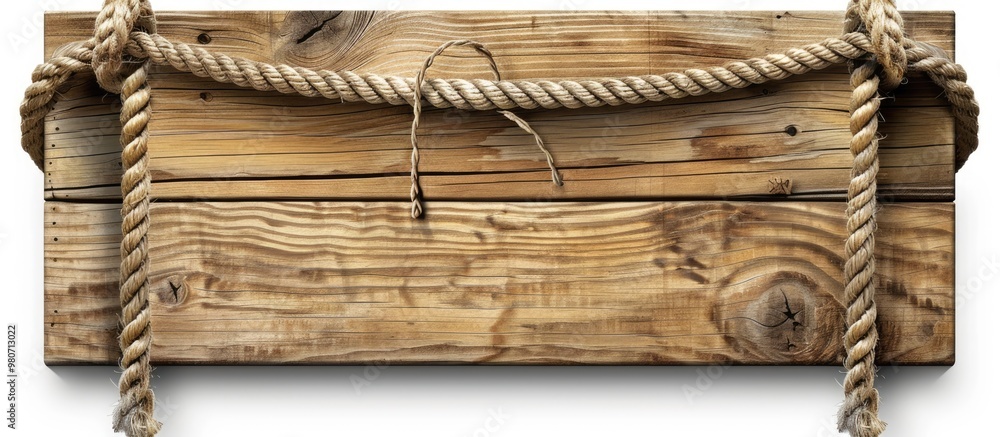 Poster a wooden board corner with a hemp rope frame creates a designated space perfect for inserting images