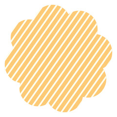 Yellow pattern badge png collage element, cute stripe feminine clipart