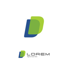 Letter D overlay style logo design template, transparent concept logo. minimalist, digital, virtual, data & technology logo, 