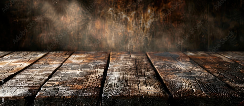 Aufkleber texture of an aged wooden table as a background with copy space image