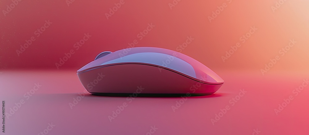 Aufkleber a solitary wireless mouse displayed against a pink backdrop with room for text in the copy space ima