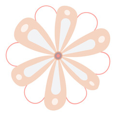 Pastel flower png sticker, pastel traditional Indian illustration