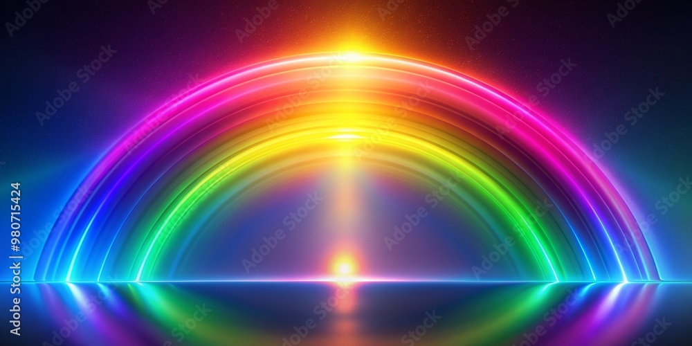 Poster vibrant iridescent colors smoothly transition in a mesmerizing gradient rainbow backdrop, ideal as a