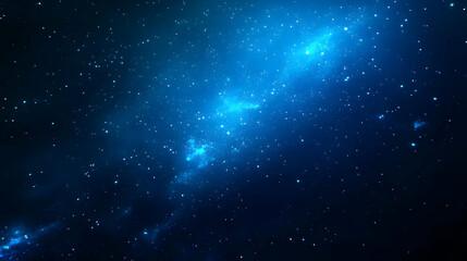 Obraz premium Abstract Blue and Black Cosmic Background with Bright White Stars and a Milky Way Effect