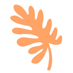 Fototapeta premium Orange leaf png sticker, flat nature graphic on transparent background