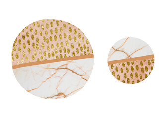 Aesthetic circle png shape sticker, pink marble on transparent background