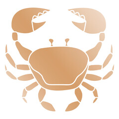 Cancer png zodiac, beige color clipart transparent background