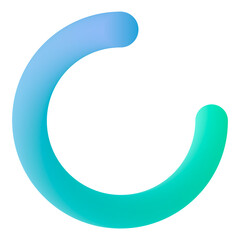 Semicircle 3D frame png sticker, squiggle collage element