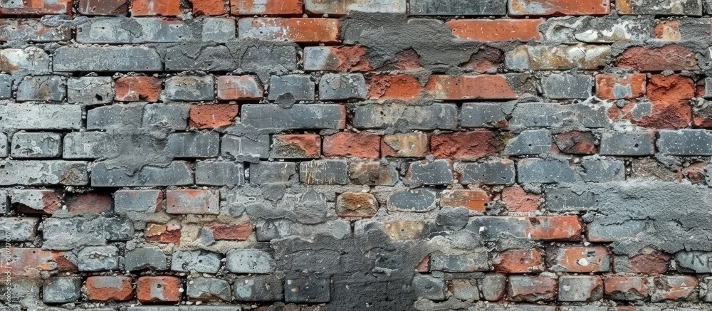 Poster a brick wall with a mix of old and new bricks can serve as a captivating background for various desi