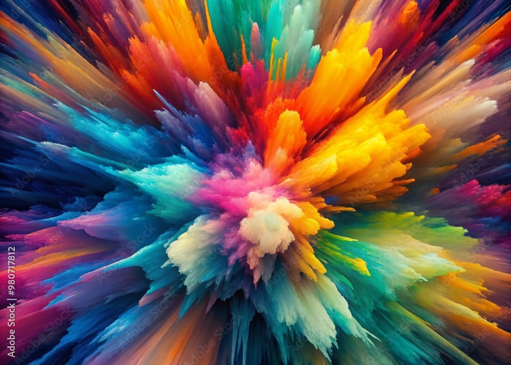 Poster vibrant abstract background featuring a mesmerizing gradient of colors with added noise and grain te