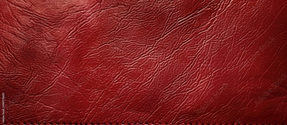 Poster a red leather sheet texture is suitable for a background in a copy space image