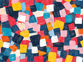 Seamless Upcycled Fabric Background for Eco-Friendly Promotions: Unique Textures and Patterns Representing Zero Waste New Year 2025 in Flat Vector Illustration