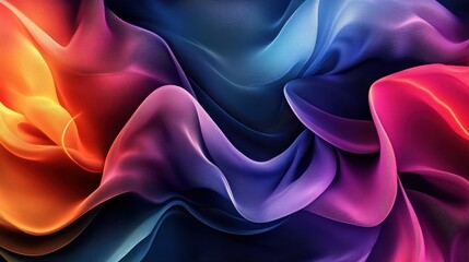 Obraz premium 3D rendering of ribbons and silk