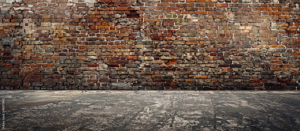 Poster ideal for cover pages this backdrop features a brick wall with ample space for additional images or 