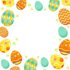 Easter png frame, transparent background in festive pattern design