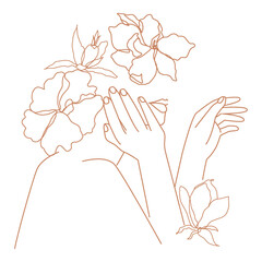 Floral woman png sticker, beauty character illustration on transparent background