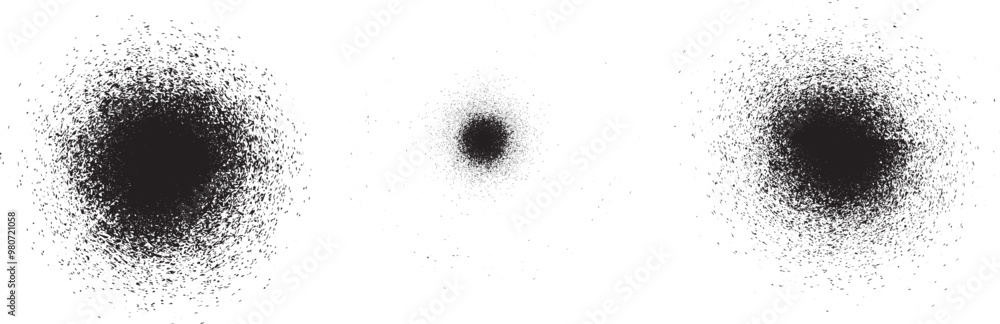 Poster collection of paint airbrush splashes for speckle effect .set of black spray paint. place , stains a