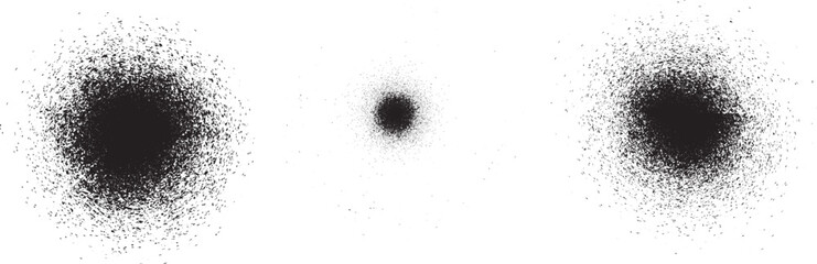 Collection of paint airbrush splashes for speckle effect .Set of Black Spray paint. Place , stains and splats in this pack over any object to create grunge effect .Spray paint drips .abstract vector.