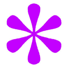 Funky asterisk png sticker, purple abstract shape on transparent background