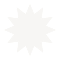 White starburst png badge clipart, flat shape on transparent background