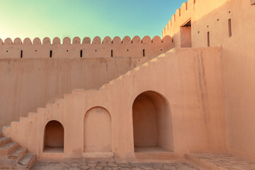 Staircase in the old forts in the Sultanate of Oman