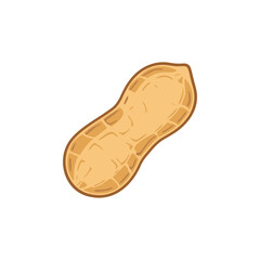 Single peanut in shell icon, isolated on white background.