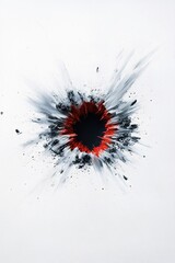 Abstract explosion art with red and black colors