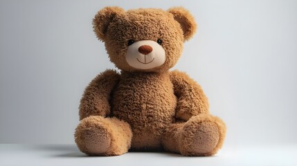 Obraz premium a brown teddy bear sitting on a white surface