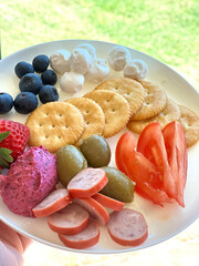 Choice of colorful snacks