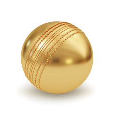 Gold cricket ball isolated on white background. 3d-rendering