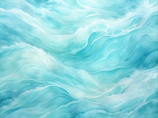 Obraz premium Soft abstract aqua watercolor paint flow creates mesmerizing texture patterns with gentle ripples and blended edges on a serene baby blue background perfect for wallpapers.