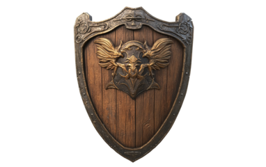 Draven shield wooden asset isolated on white or transparent background