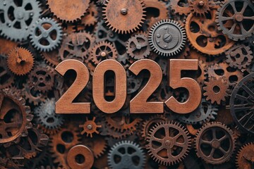 2025 Year Concept with Gears