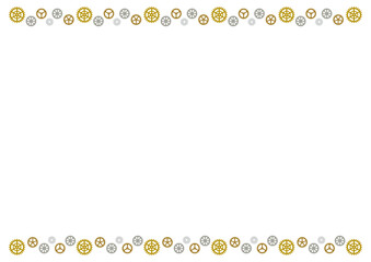 歯車　フレーム　上下　シンプル　ベクター　イラスト