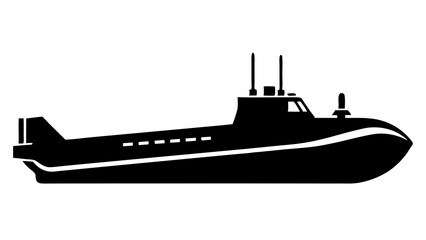 submarine silhouettes vector. seawater submarine black illustration 