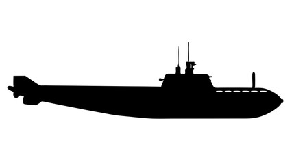 submarine silhouettes vector. seawater submarine black illustration 