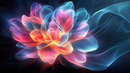 3D rendering of blooming flowers