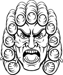 Angry Judge Cartoon Character