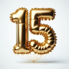 Number balloon in golden color