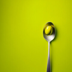 spoon with oil and a forgetful inside