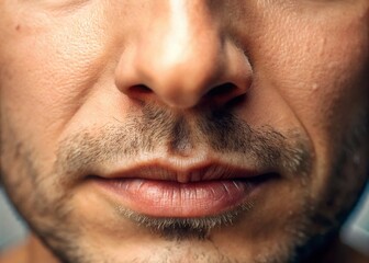 A close-up shot of a person's nose, showcasing the curves and contours of the nasal bridge, nostrils, and