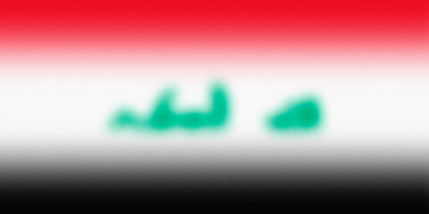 Flag of Iraq, grainy gradient background glowing color backdrop noise texture banner poster header design