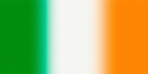 Flag of Ireland, grainy gradient background glowing color backdrop noise texture banner poster header design
