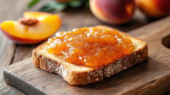 enjoy peach jam on toast grab your breakfast lovers peach jam concept banner now for a delicious morning treat