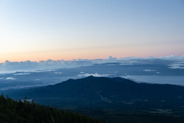 富士山の五合目からの眺め