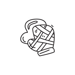 Hand drawn illustration of a boxing glove with heart shape